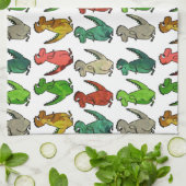 有色恐竜 キッチンタオル (折り畳み)