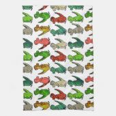 有色恐竜 キッチンタオル (縦)