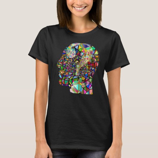 有色抽象芸術角柱状Maヘッド Tシャツ (正面)