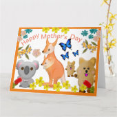 有袋類の母の日 カード (黄色い花)