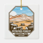 有限森林国立公園ミニマルレトロ セラミックオーナメント (裏面)