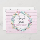 有難い水色のサボテンの木素朴材 ポストカード (正面/裏面)