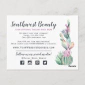 有難い水色のサボテンの木素朴材 ポストカード (裏面)