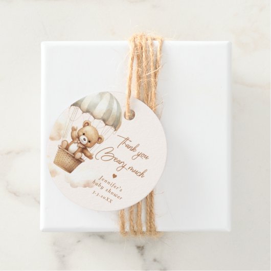 有難うございます熱気球テディベア フェイバータグ (インサイチュ)