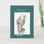 有難うござい感謝していますウオウズク鳥画 サンキューカード (正面)