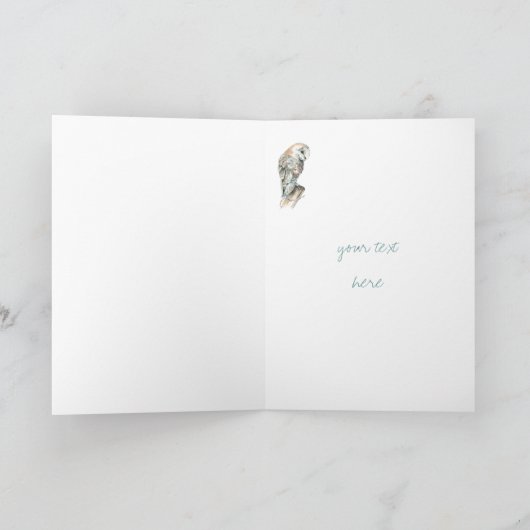 有難うござい感謝していますウオウズク鳥画 サンキューカード (内部)