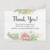 有難うござい素朴ます水色多肉質の砂漠のサボテン ポストカード (正面)