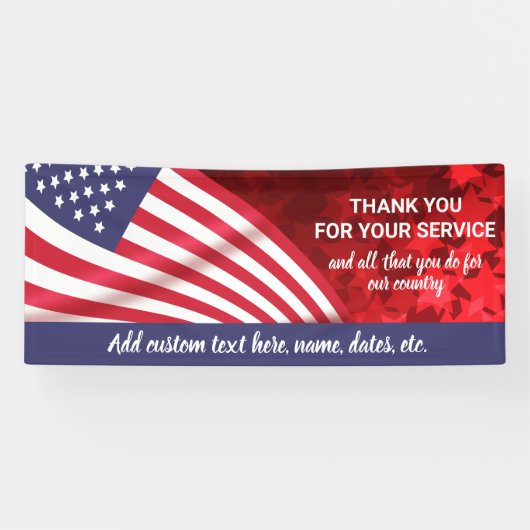 有難うござう愛国米国国旗のカスタム 横断幕 (横)