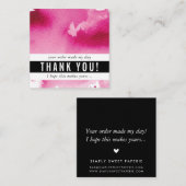 有難うごモダンシンプルはっきりした水の色ホットピンク スクエア名刺 (正面/裏面)