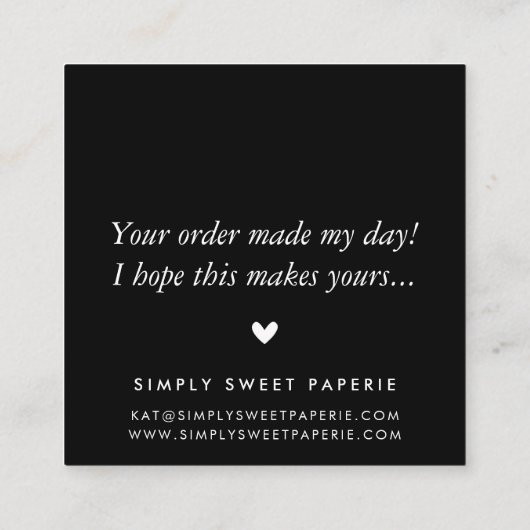 有難うごモダンシンプルはっきりした水の色ホットピンク スクエア名刺 (裏面)