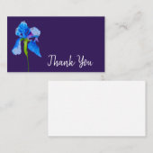 有難うまモダンう青い花水彩画 ノートカード (正面/裏面)