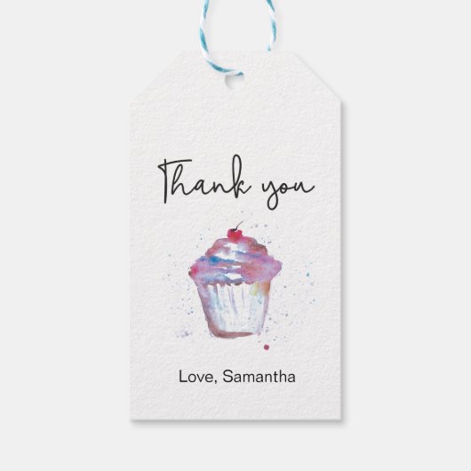 有難うカップケーキ誕生日パーティー ギフトタグ (裏面)