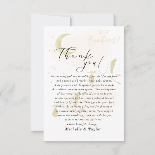 有難うカードああベビー!ニュートラルツインズストーク サンキューカード (正面)