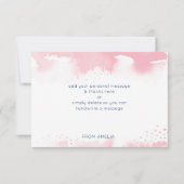 有難うバルミツワースモダンターのピンク サンキューカード (裏面)