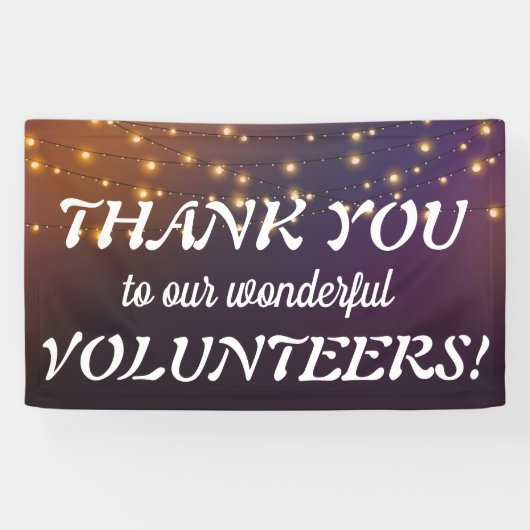 有難うボランティアフェスティバルのストリングライトバナー 横断幕 (横)