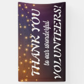 有難うボランティアフェスティバルのストリングライトバナー 横断幕 (縦)