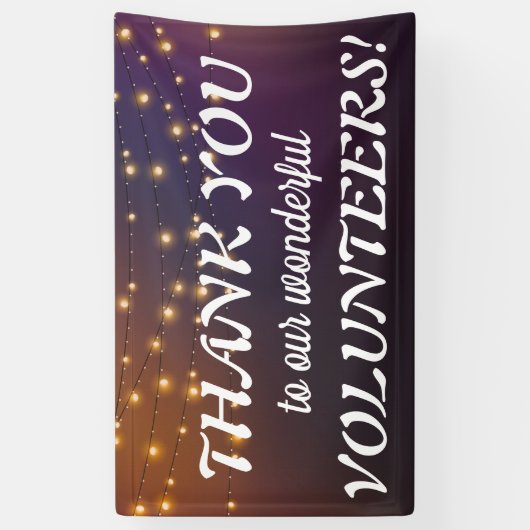 有難うボランティアフェスティバルのストリングライトバナー 横断幕 (縦)