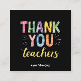 有難う先生と学生の卒業ギフト スクエア名刺