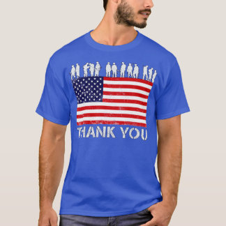 有難う愛国心のあるアメリカ国旗 Tシャツ