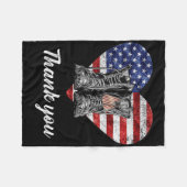 有難う愛国心のシャツメモリアルデー7月4日 フリースブランケット (正面(横))