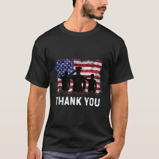 有難う愛国心のシャツメモリアルデー7月4日 Tシャツ (正面)