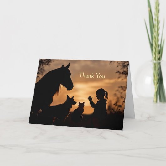 有難う愛犬キャットガール可愛い子守さん カード (正面)