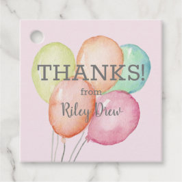 有難う水彩風船ピンク フェイバータグ