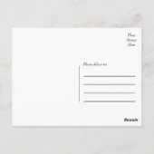 有難う白黒水玉模様葉書 ポストカード (裏面)