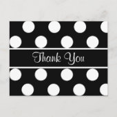 有難う白黒水玉模様葉書 ポストカード (正面)