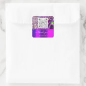 有難う第16代自筆紫色の虹QR スクエアシール (バッグ)