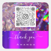 有難う第16代自筆紫色の虹QR スクエアシール (正面)