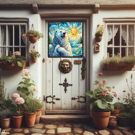 有難お洒落極ベアフェイクステンドグラス ウィンドウサイン