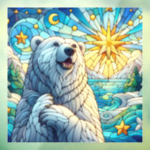 有難お洒落極ベアフェイクステンドグラス ウィンドウサイン (シート3)