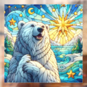 有難お洒落極ベアフェイクステンドグラス ウィンドウサイン (シート2)