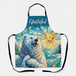 有難お洒落極ベアフェイクステンドグラス エプロン