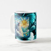 有難お洒落極ベアフェイクステンドグラス コーヒーマグカップ (正面左)