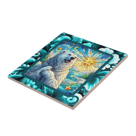 有難お洒落極ベアフェイクステンドグラス タイル (側面)