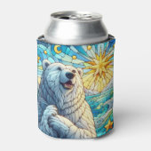 有難お洒落極ベアフェイクステンドグラス 缶クーラー (缶正面)