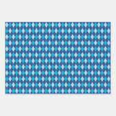 服のアーガイルイラストレーション（青） ラッピングペーパーシート (正面3)