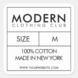 服のネックラベルステッカーのデザイン スクエアシール