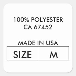 服のネックラベルステッカーのデザイン スクエアシール