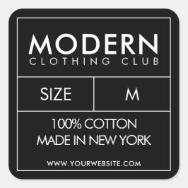 服のネックラベルステッカーのデザイン スクエアシール