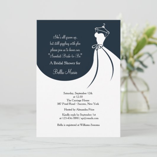 服のブライダルシャワーの招待状を愛して下さい 招待状 (スタンド正面)