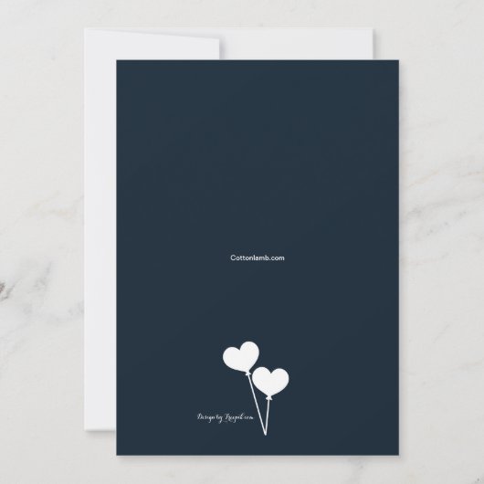 服のブライダルシャワーの招待状を愛して下さい 招待状 (裏面)