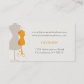 服の型枠のファッションのデザイン 名刺 (裏面)