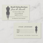 服の型枠のファッションのヴィンテージのビクトリア時代の人のマネキン 予約カード (正面/裏面)