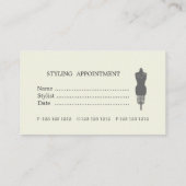 服の型枠のファッションのヴィンテージのビクトリア時代の人のマネキン 予約カード (裏面)