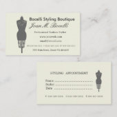 服の型枠のファッションのヴィンテージのビクトリア時代の人のマネキン 予約カード (正面/裏面)