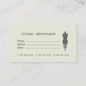 服の型枠のファッションのヴィンテージのビクトリア時代の人のマネキン 予約カード (裏面)