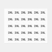 服の衣類用2XLサイズラベル ラベル (シート)